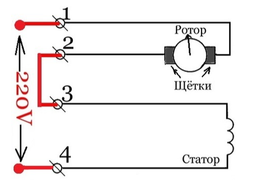 Щеточный электродвигатель 220 вольт схема